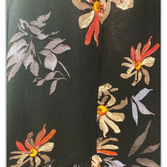 Gentle Fawn GF Floral Peach Pink Purple on Black Loose Tank with Baby Buttons S - Picture 3 of 6